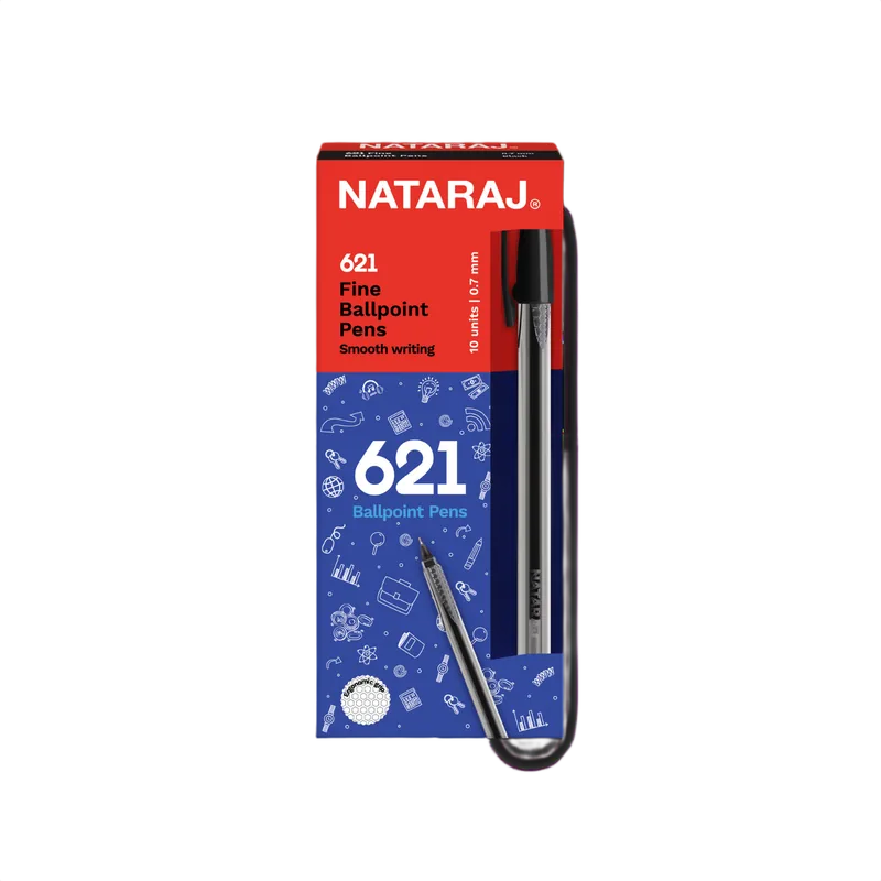 Nataraj 621 Fine Ballpoint Pens Black 1 Box