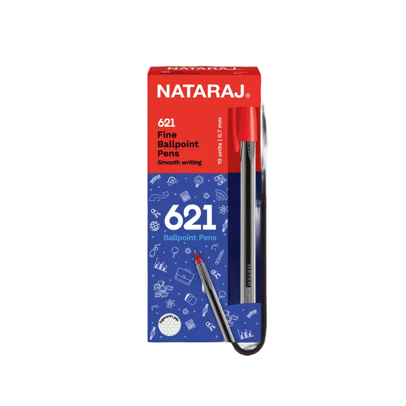 Nataraj 621 Fine Ballpoint Pens Red 1 Pack