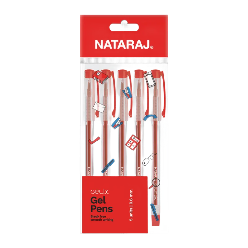 Nataraj Gelix I Gel Pens Red 1 Pack