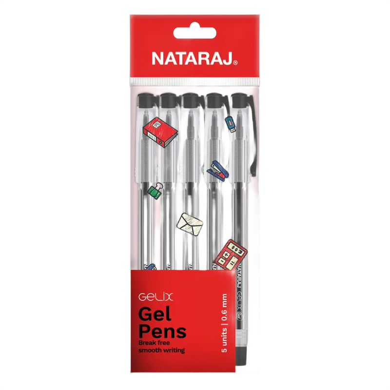 Nataraj Gelix I Gel Pens Black 1 Box