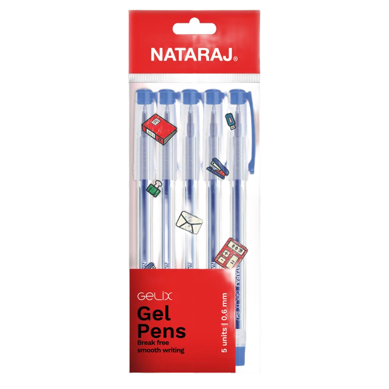 Nataraj Gelix I Gel Pens Blue 1 Box
