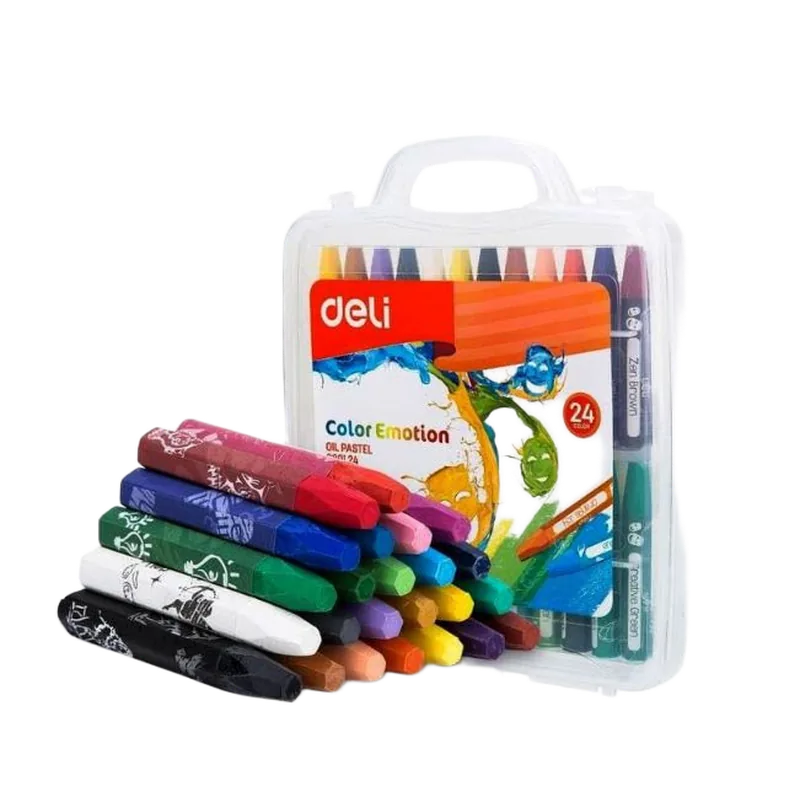 Deli Oil Pastels 24 Colors 1 Pack Assorted