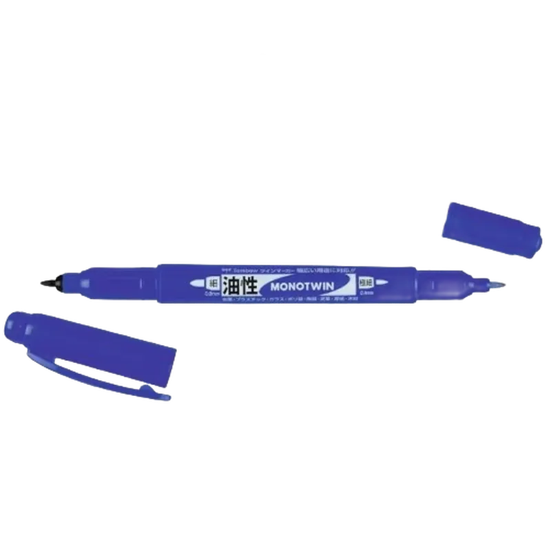 Tombow Oil-Based Twin Slim Marker Blue 1 Pack