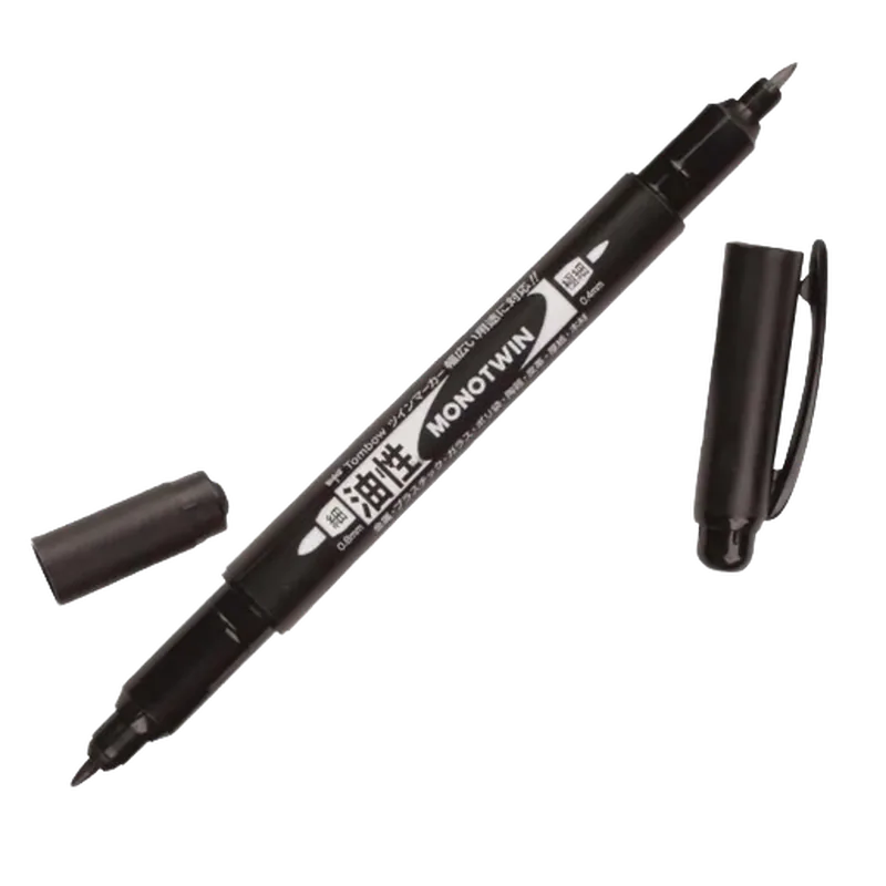 Tombow Oil-Based Twin Slim Marker Black