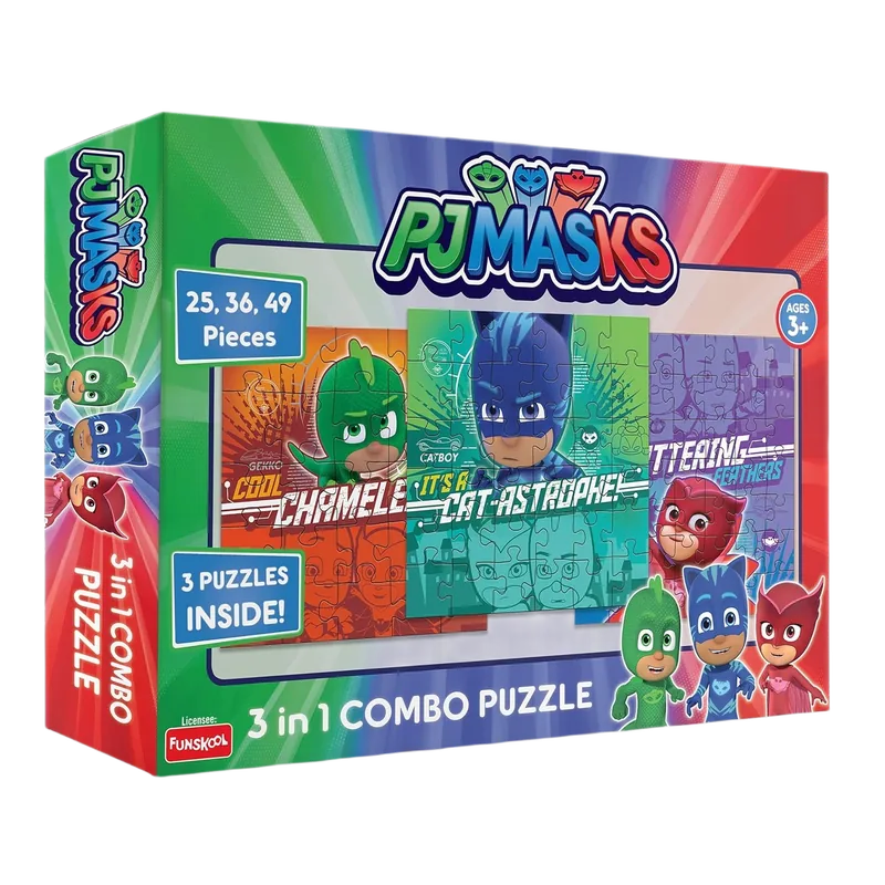 Funskool 3 in 1 PJ Masks Combo Puzzle Multicolor