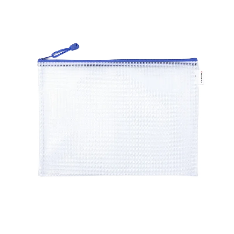 Comix PVC Mesh Zipper Bag A4 Blue
