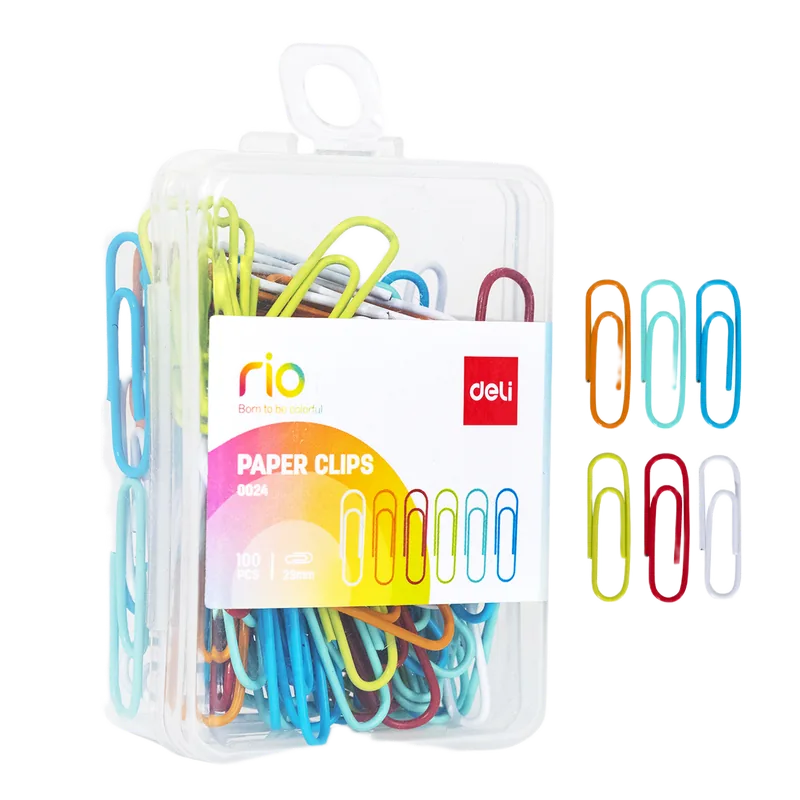Deli Paper Clips 1 Box 29 mm Multicolor