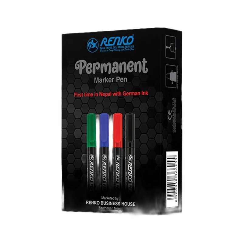 Renko Permanent Marker Pen Black 1 Pack