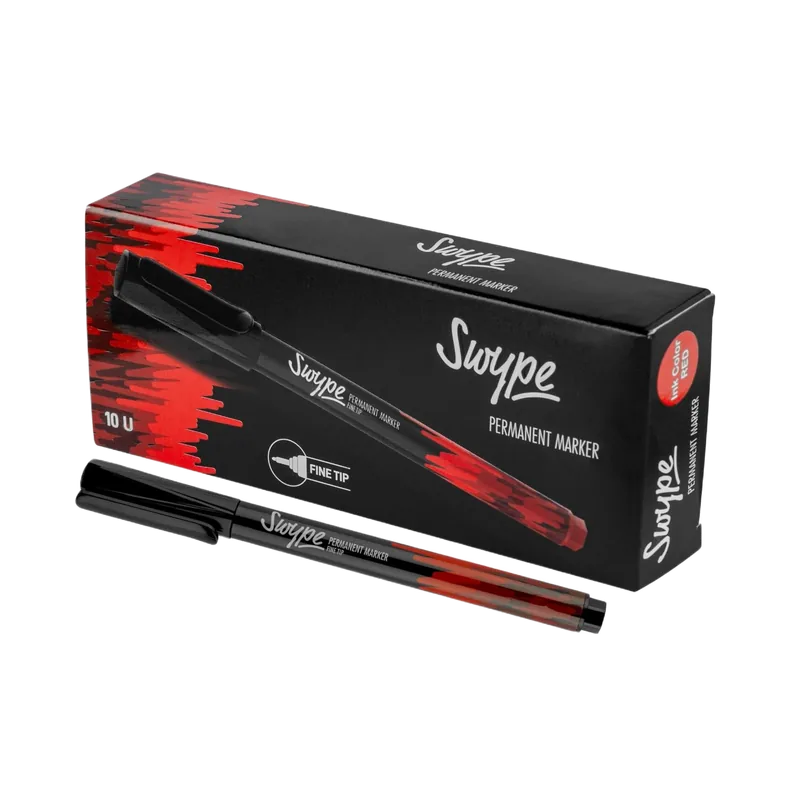 Swype Permanent Marker Fine Tip Red