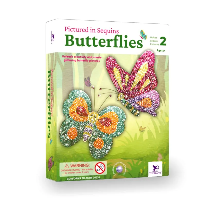 Toykraft Pictured In Sequins Butterflies Multicolor