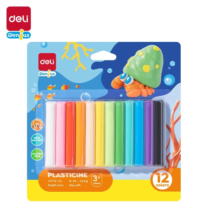 Deli Plasticine Clay 12 Colors 1 Pack Assorted