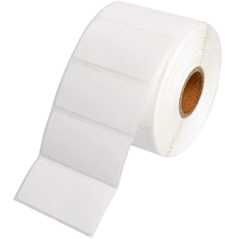 Polyester Label Stickers Roll 34 x 12 mm White