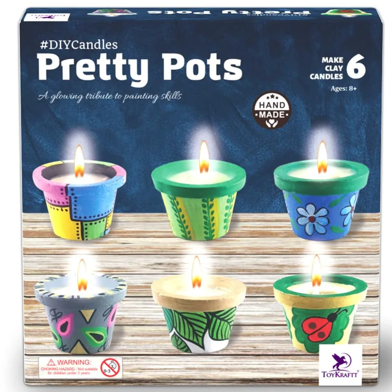 Toykraft DIY Candles Pretty Pots Kit Multicolor