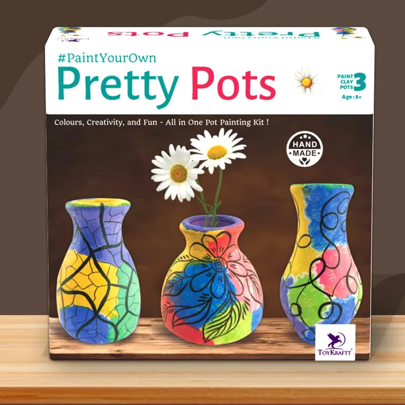 Toykraft Paint Your Own Pretty Pots Multicolor