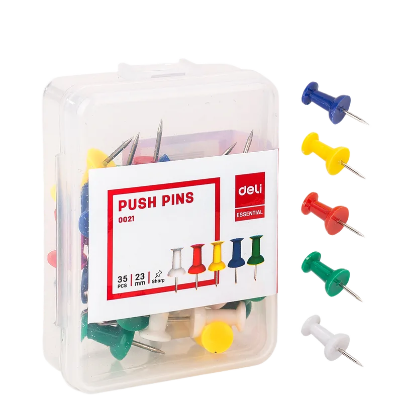 Deli Push Pins 1 Box 23 mm Multicolor