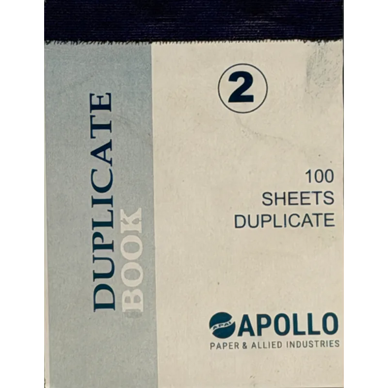 Apollo 44gsm Rulled Bill Book/Challan Book Duplicate Small 12 Piece 100 x 2 Sheets (400 Pages) 44