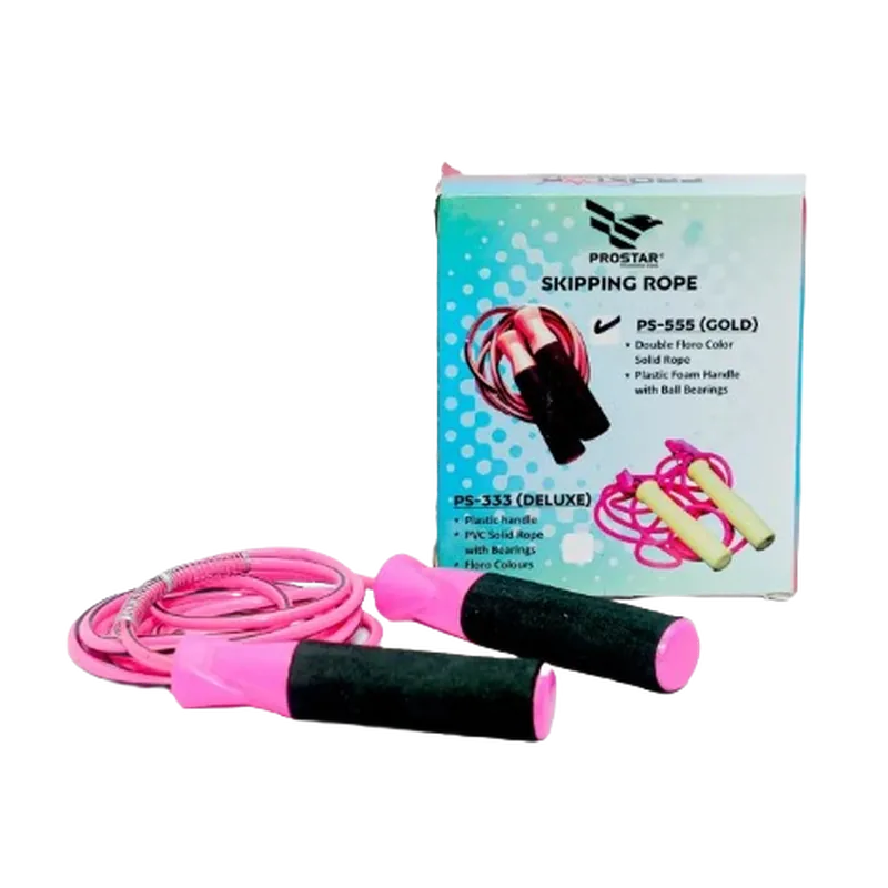 Prostar Skipping Rope - Gold | Plastic Foam handle with ball bearing | For Men & Women | Jump Rope for Cardio, Weight Loss, Fitness & CrossFit | Ideal for Home & Gym Workouts | Code: PSSR-007