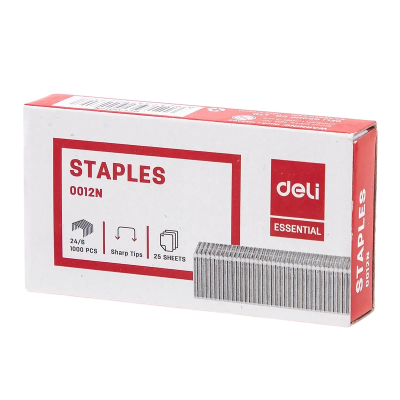 Deli Stapler Pins 24/6 1 Box Silver