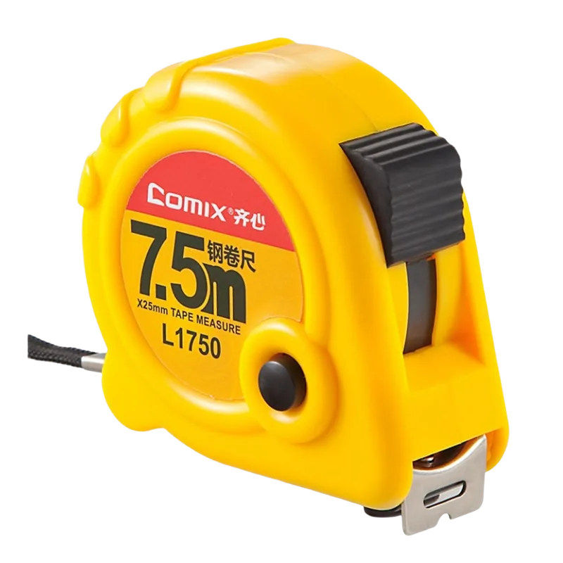 Comix Steel Tape Measure 7.5m Yellow