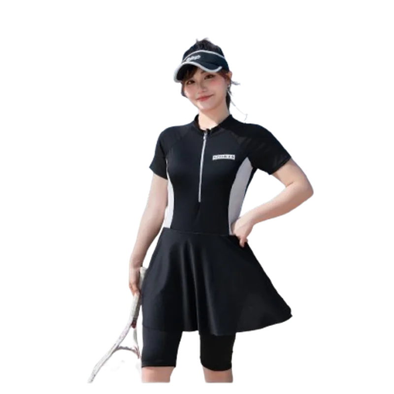 Women’s Frock Style with Front Zipper Swimming Costume