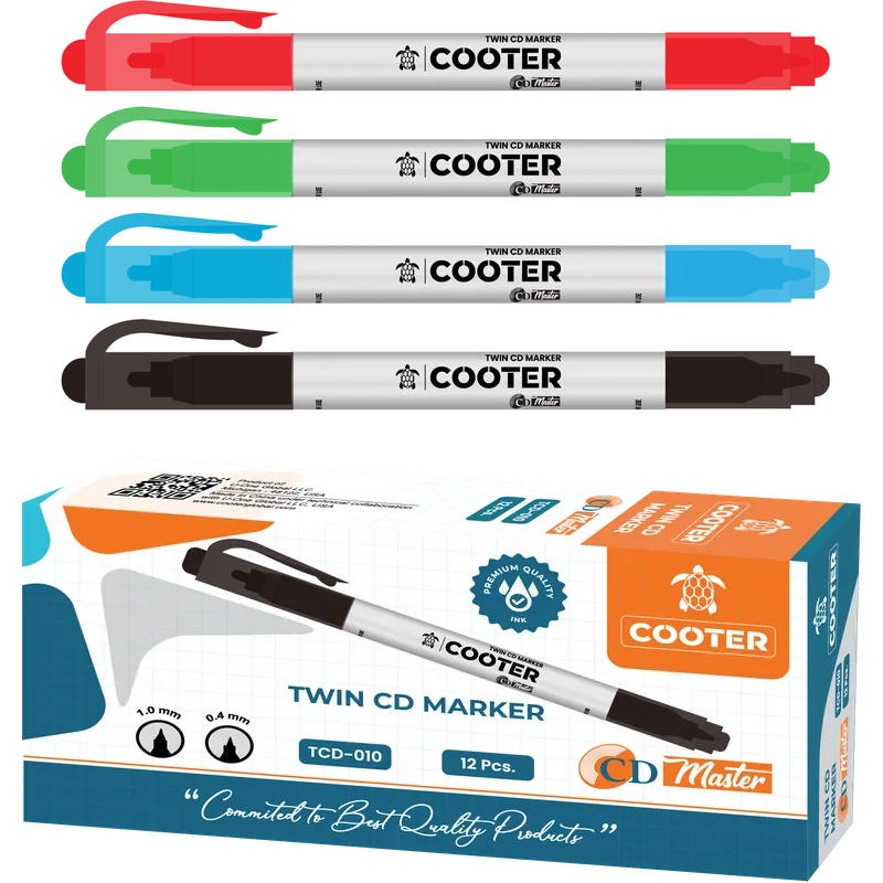 Cooter Twin CD Permanent Marker Red 12 Piece