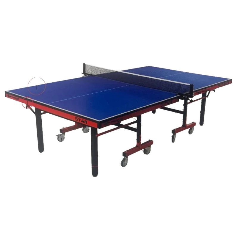 Prostar Full Size Table Tennis Table - Star with Wheel & Laminated Top | 12 mm thick MDF Pre laminated particle board | Fast Set Up | Foldable with Single Solo Play Mode | Code: PSTT-001