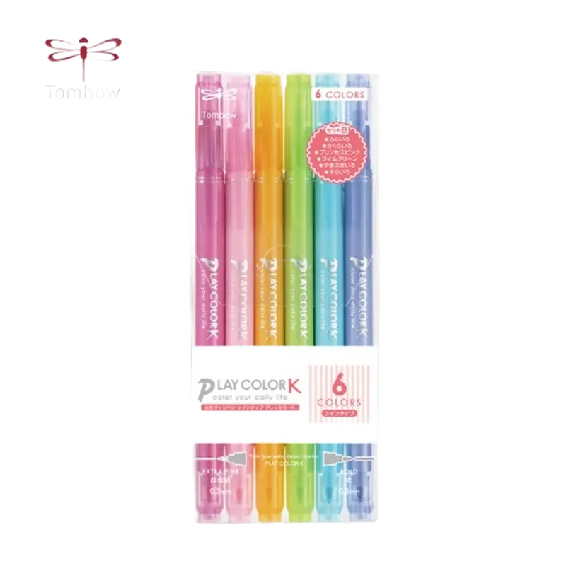 Tombow Play Color K Marking Pen Set 6-Colors Set B Multicolor