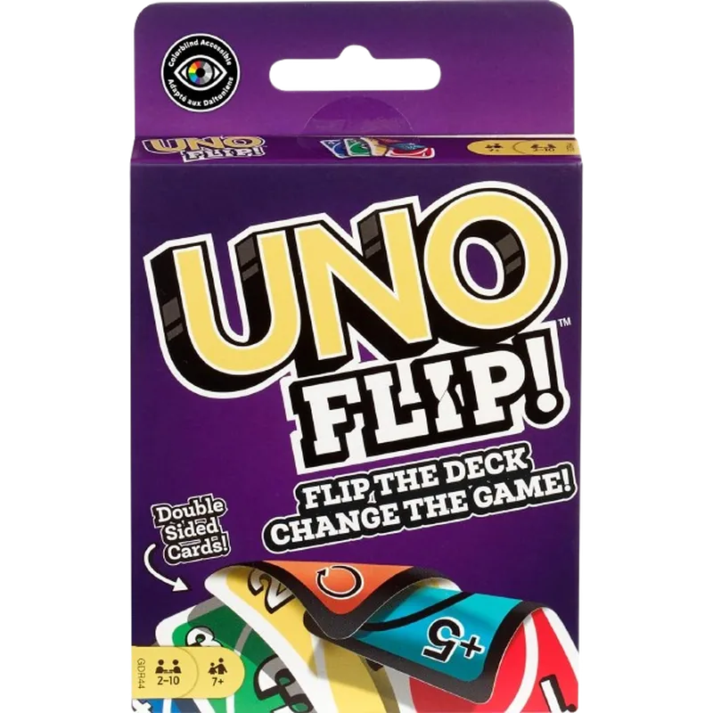 Uno Flip Double Side Card Game | Playing Card Game for 7 Yrs and Above for Adult | Set of 112 Cards | Multicolor | Code: 01P