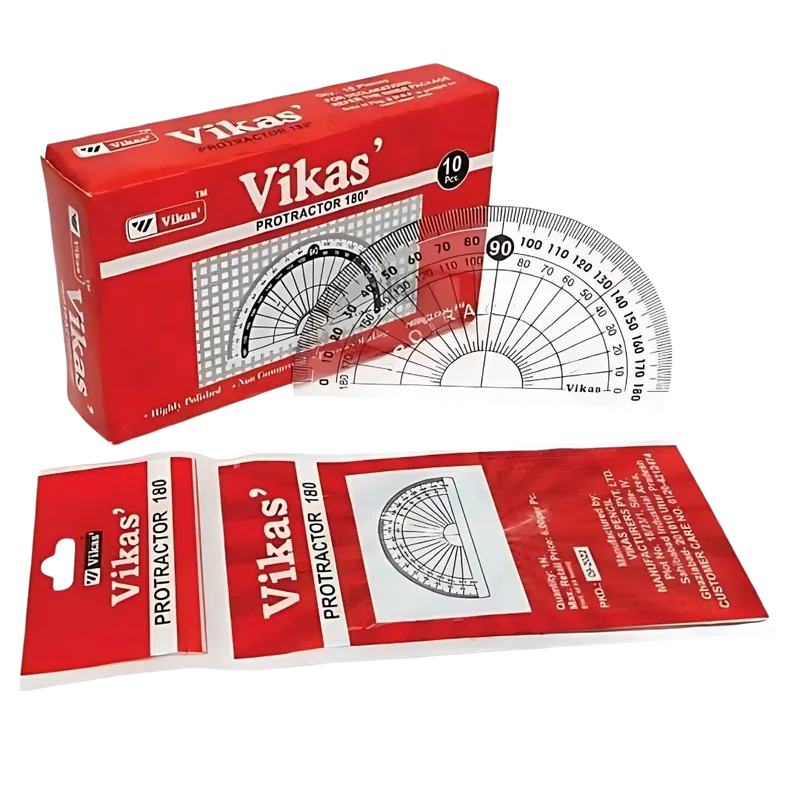 Vikas Protractor 1 Pack Transparent