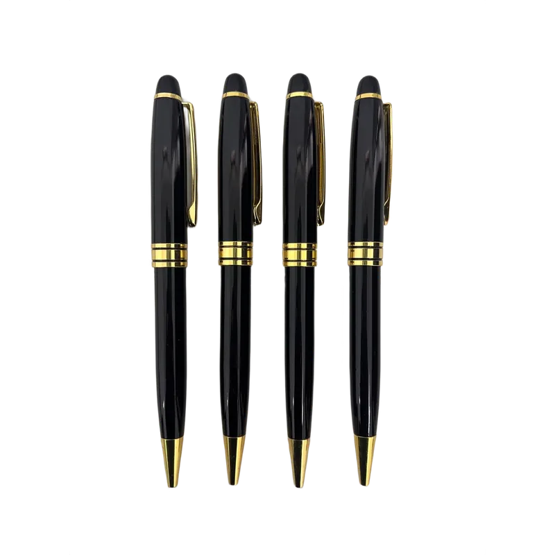 Customizable Personalized Metal Pens Black & Gold