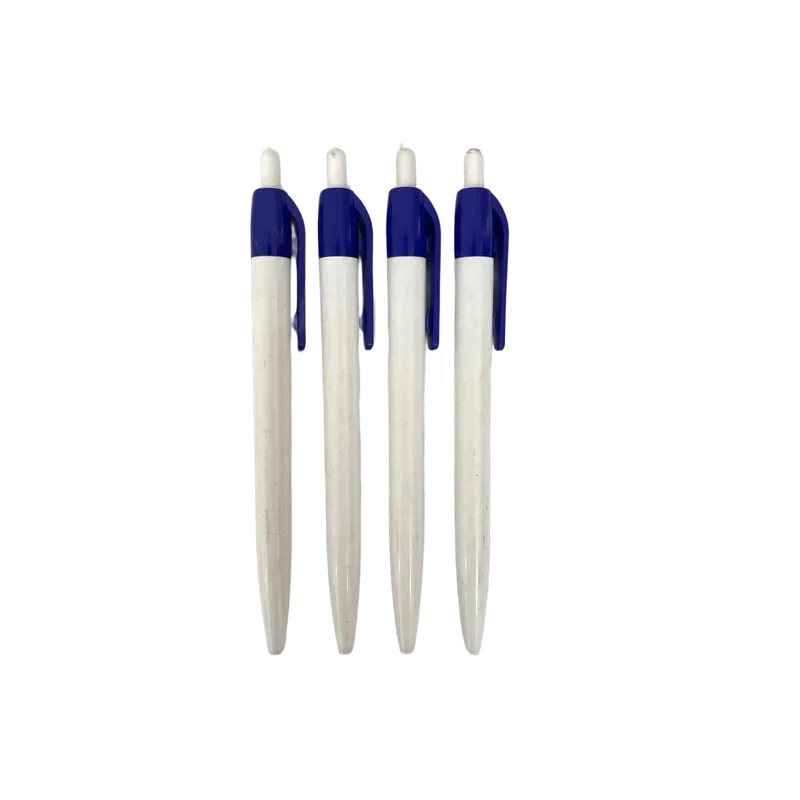 Customizable Personalized Plastic Pens White & Blue