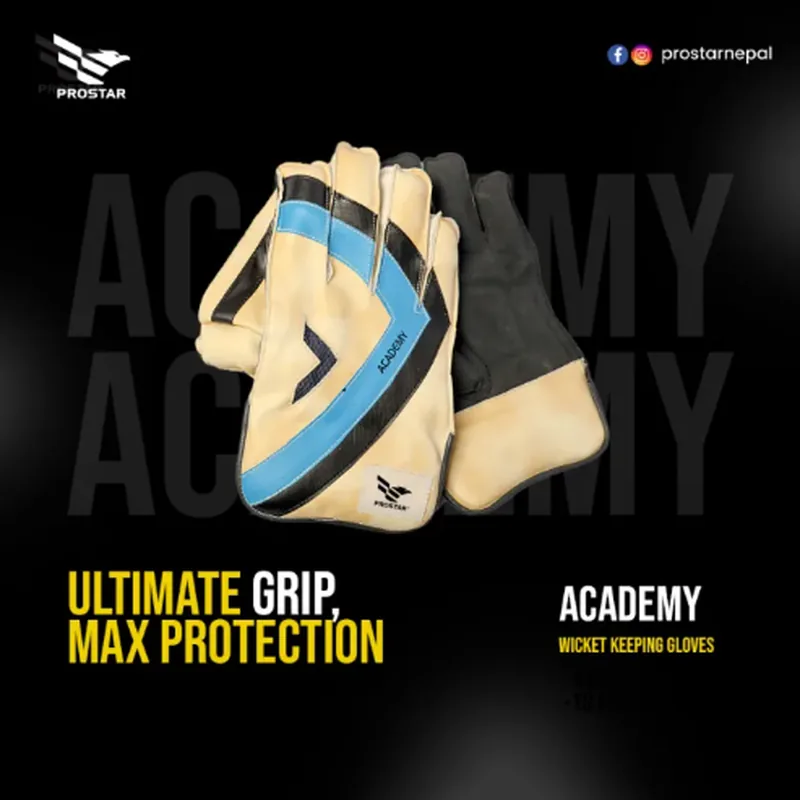 Prostar Wicket Keeping Gloves Academy 1 Pair Full Size Multicolor
