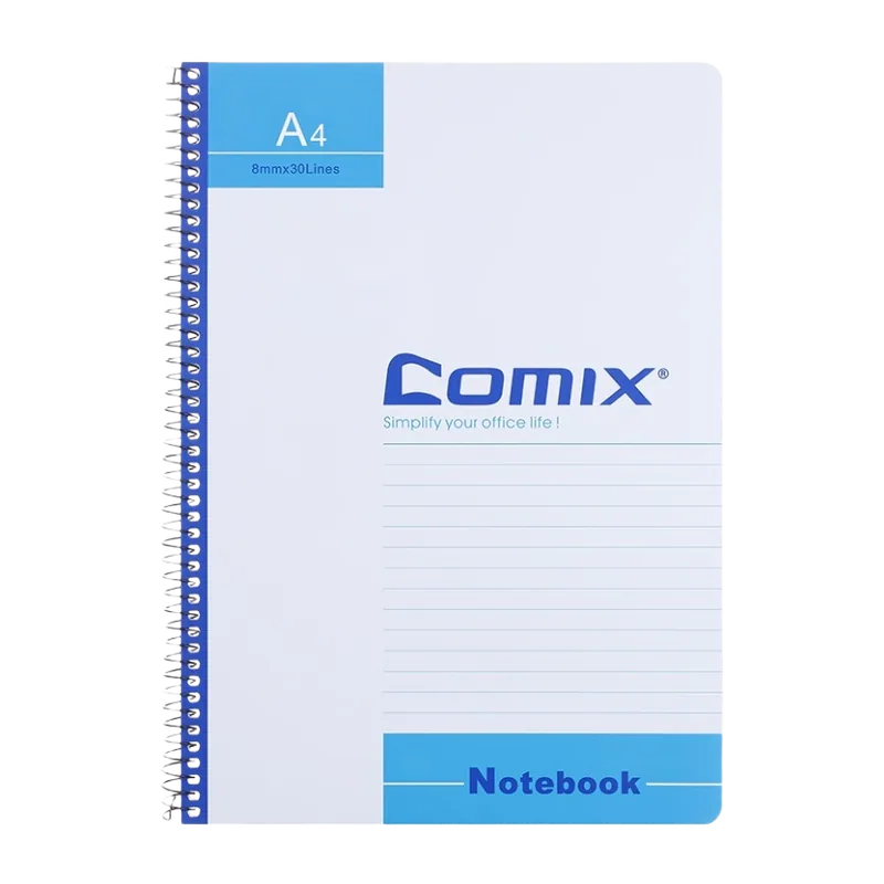 Comix Wire Notebook A4 80 Blue