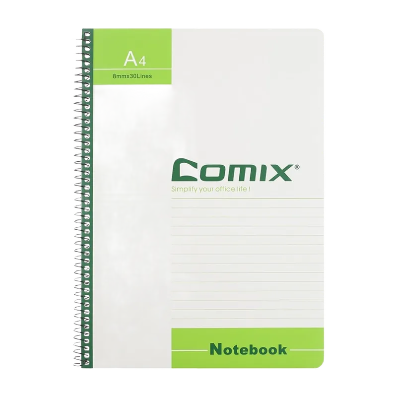 Comix Wire Notebook A4 80 Green