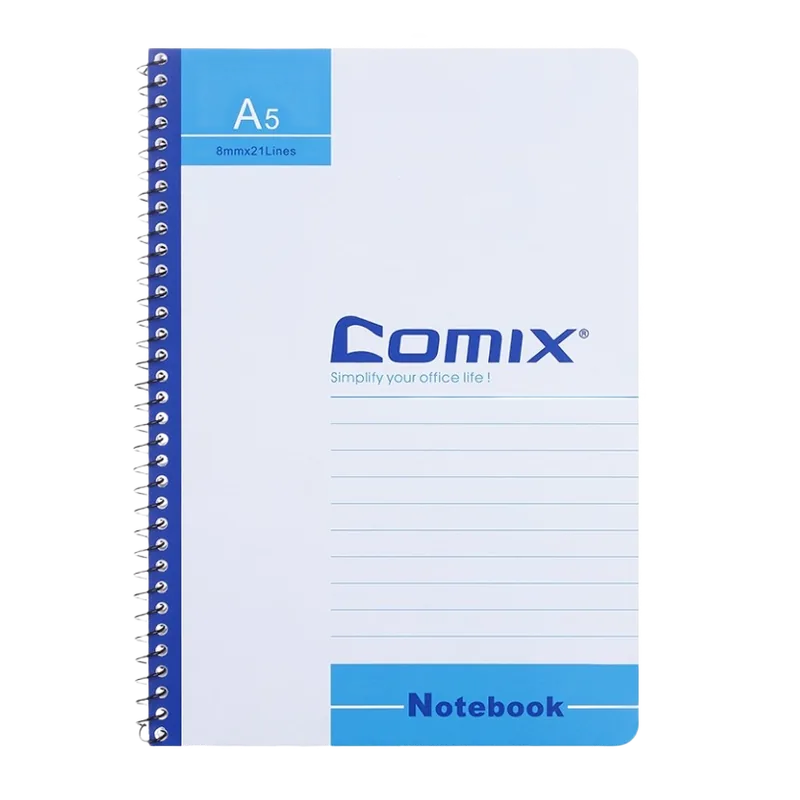 Comix Wire Notebook A5 50 Blue