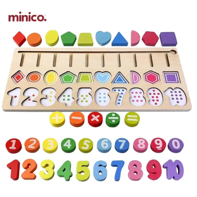 Minico Wooden Logic Learning Puzzle Board Multicolor