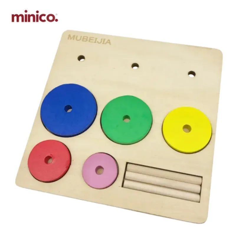 Minico Wooden Stick Circle Puzzle Multicolor