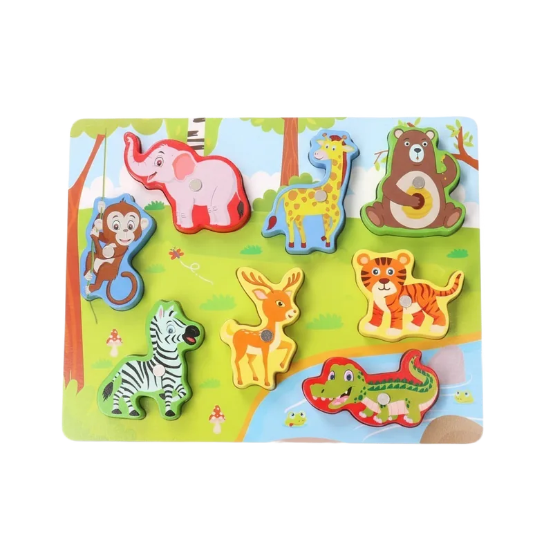 Wooden Magnetic Fishing Game with wooden magnetic stick for Kids | Fishing Game Educational | Catching Game for Kids | 1 Set