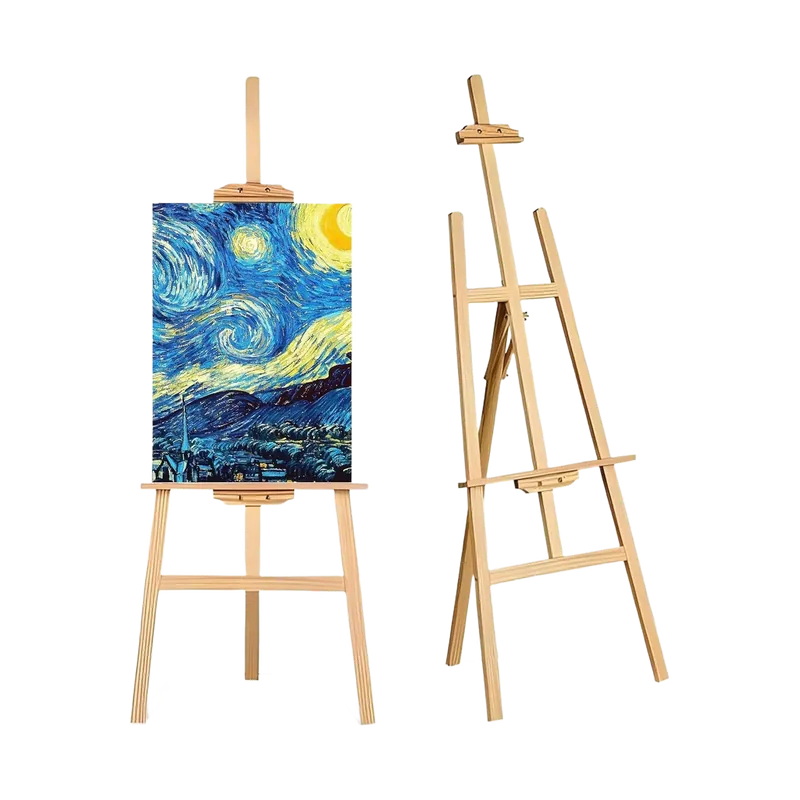 Canvas Wooden Tri-Stand 90 cm Beige