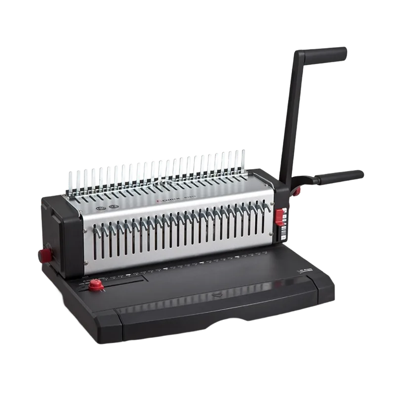 Comix Comb Binding Machine | 22 Sheets Punching of Rectangle Holes Capacity | 450 Sheet/ 51mm Rings Binding Capacity | 24 Holes | Item No. B2919