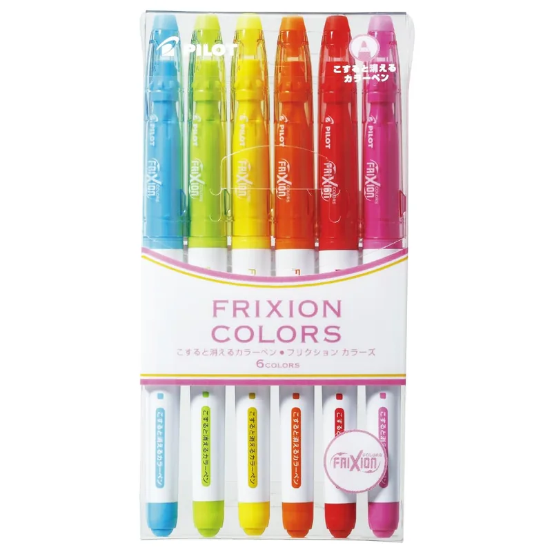 Pilot Frixion Colors Erasable Marker Multicolor Set of 6